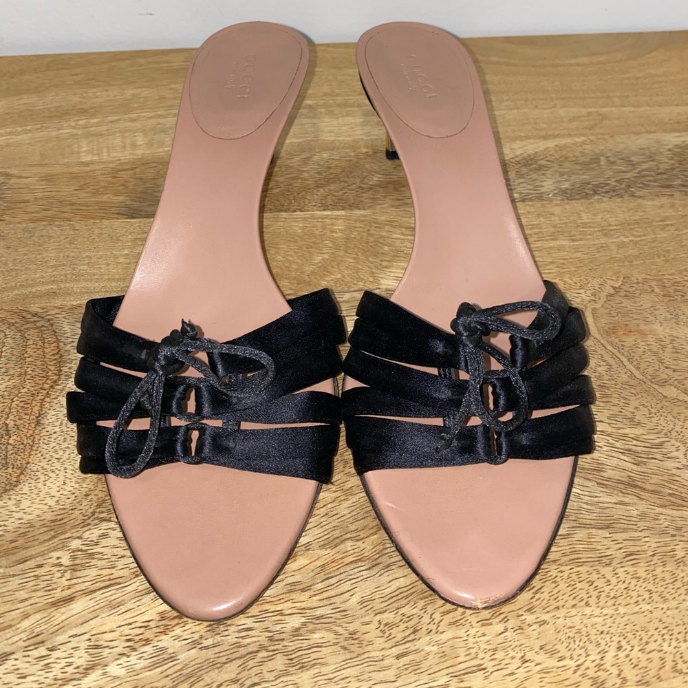 Gucci Kitten Heel Satin Slide